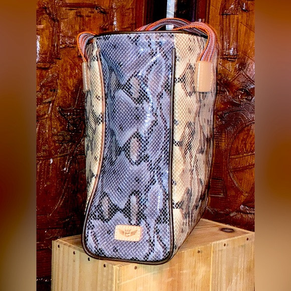 Consuela Leather trim snakeskin print tote bag - Picture 2 of 12